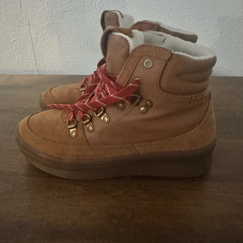 Keds Brown Ankle Boots with Red Laces